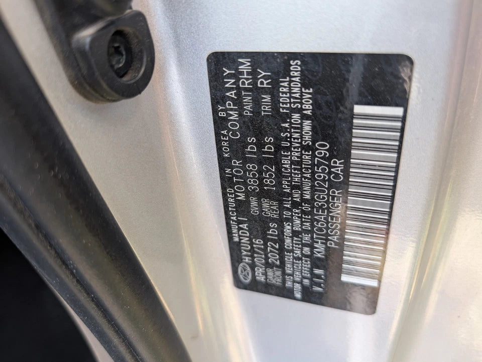 2016 2017 HYUNDAI VELOSTER 1.6L ENGINE MOTOR ASSEMBLY VIN E TURBO G4FJ