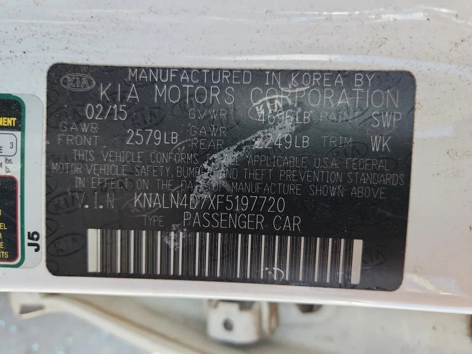 2015 2016 KIA CADENZA 3.3L 2WD AUTOMATIC TRANSMISSION ASSEMBLY A6MF2 74K MILES