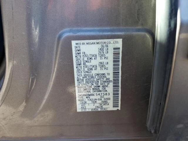 2006 NISSAN XTERRA FRONTIER PATHFINDER 4.0L 4WD AUTOMATIC TRANSMISSION W/TRANSFE