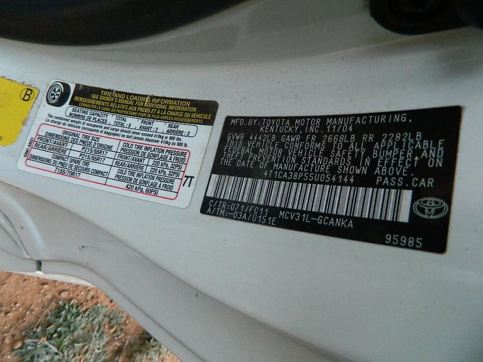 2004 2005 2006 2007 2008 TOYOTA SOLARA TRUNK LID BOOT TAILGATE- 071