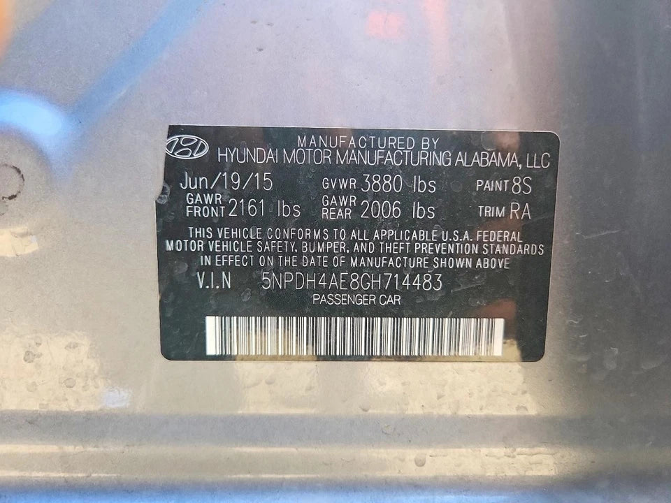2014 2015 2016 HYUNDAI ELANTRA 1.8L ENGINE MOTOR ASSEMBLY VIN E G4NB FED ULEV