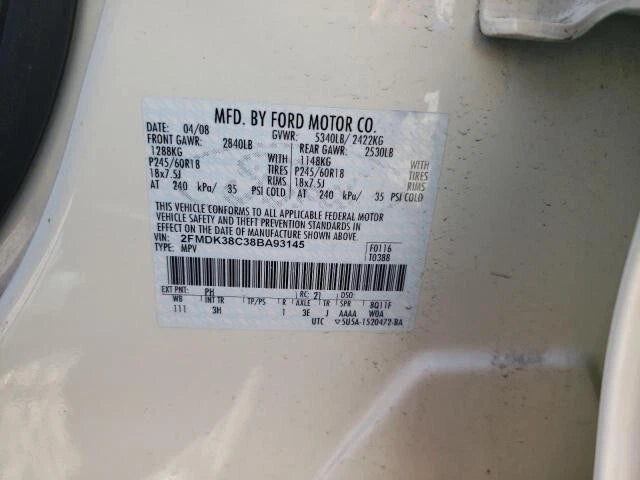 LINCOLN MKZ MKS MKX FORD TAURUS EXPLORER EDGE FLEX 3.5L ENGINE MOTOR W/O COOLER