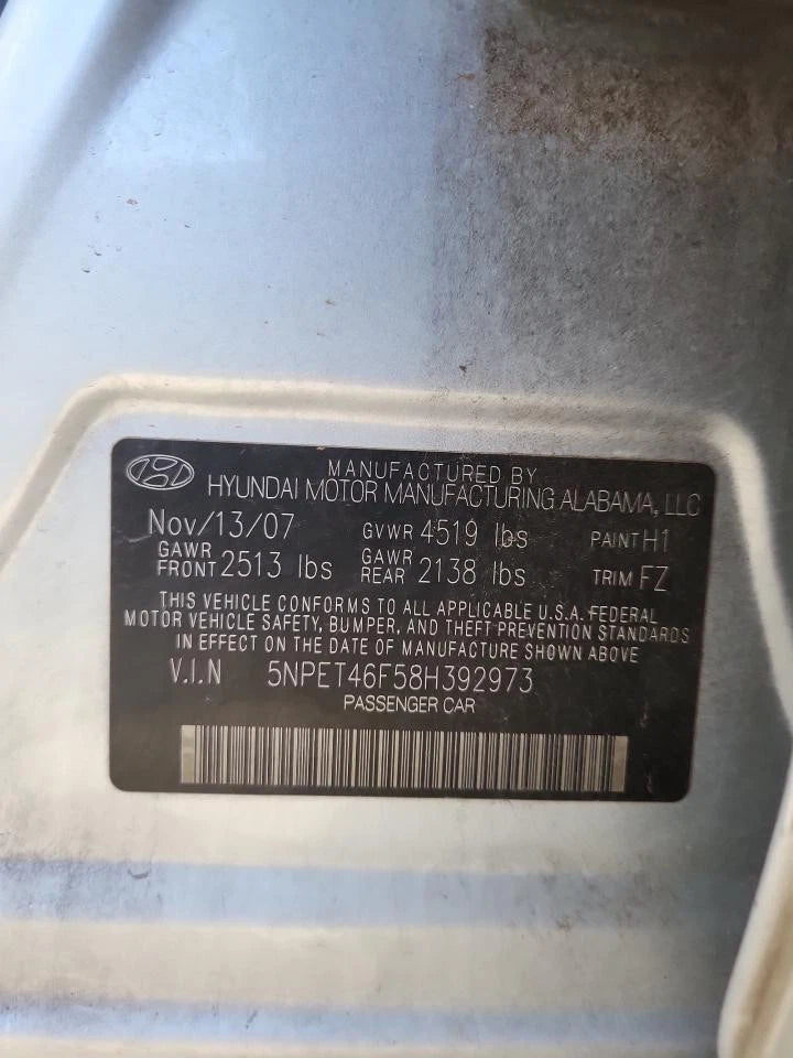 06 07 08 09 10 HYUNDAI SONATA 3.3L ENGINE MOTOR ASSEMBLY G6DB GRADE A