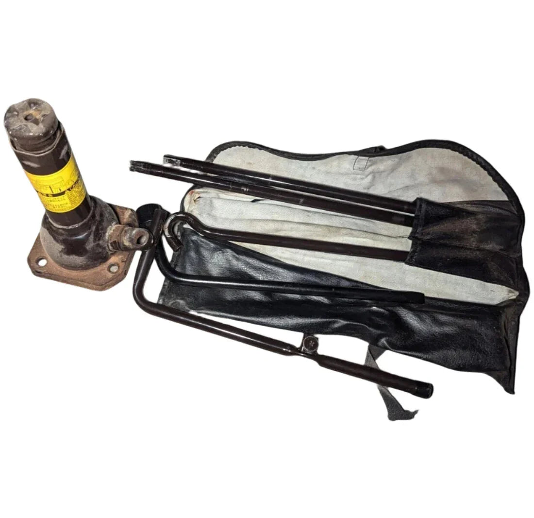 OEM universal Toyota truck SUV van spare tire changing tool set with bottle jack and carrying pouch