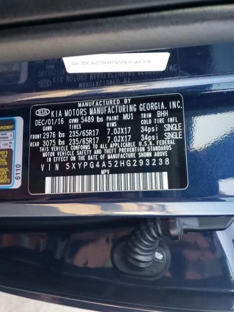 14 15 16 17 18 KIA SORENTO 3.3L V6 ENGINE MOTOR ASSEMBLY VIN 5 & 7 LOW MILE G6DH