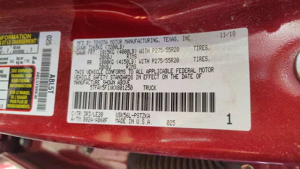 14 15 16 17 18 19 20 21 TOYOTA TUNDRA 5.7L V8 TRANSFER CASE 4WD 4X4 36100-0C020