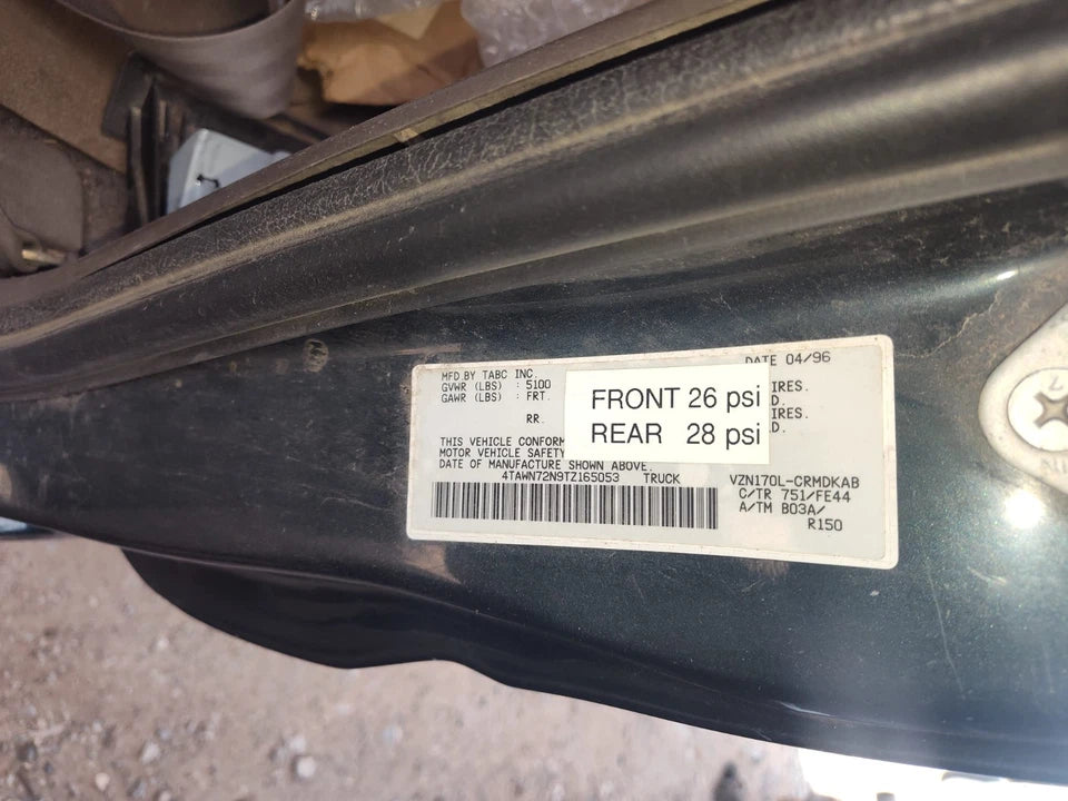 95 96 97 98 99 TOYOTA TACOMA 6 CYL 3.4L REAR END DIFFERENTIAL AXLE B03A W/O ABS