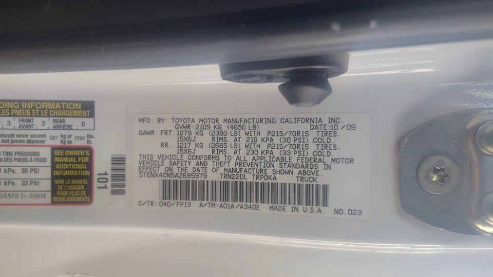 05 - 15 TOYOTA TACOMA 2.7L 4CYL 2WD AUTOMATIC TRANSMISSION ASSY A340E 3501035A10