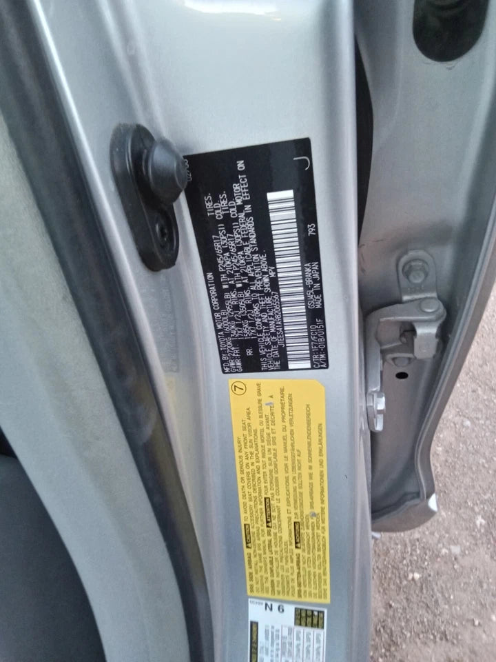 08 09 10 11 12 13 TOYOTA HIGHLANDER FRONT & REAR RIGHT PASSENGER SIDE DOORS (SET