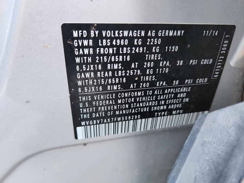 AUDI A3 Q3 VOLKSWAGEN TIGUAN GOLF JETTA GLI GTI PASSAT CC 2.0L ENGINE MOTOR CCTA