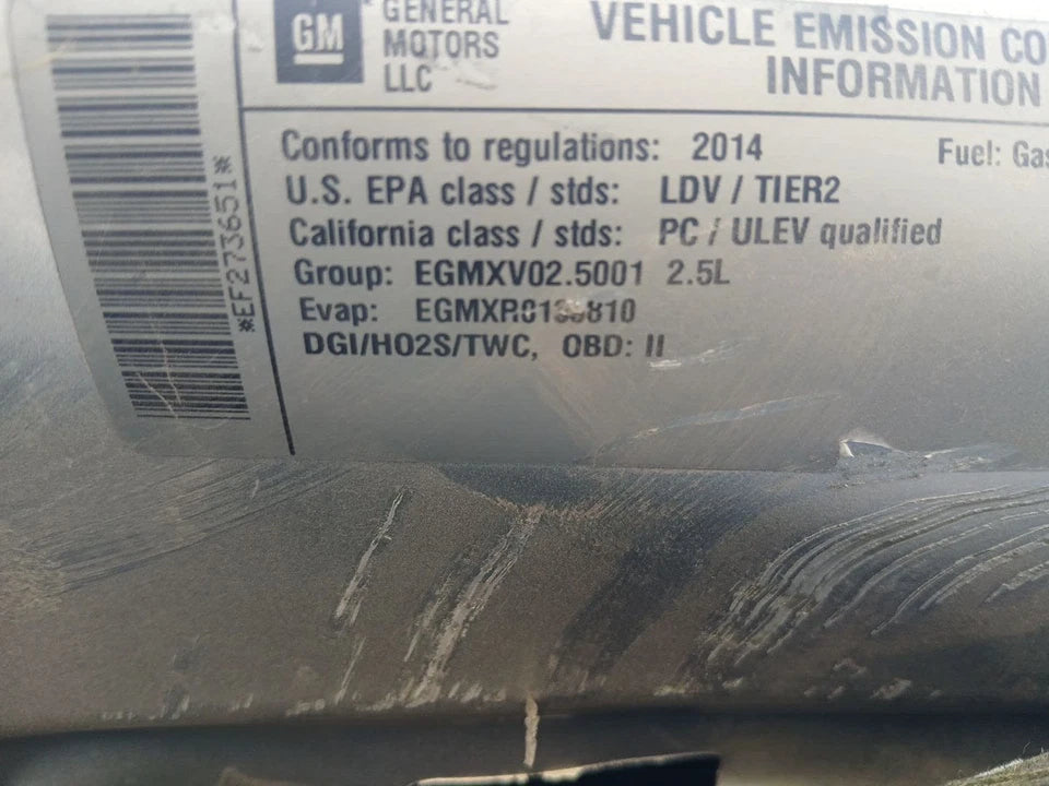 2014 2015 CHEVY MALIBU IMPALA 2.5L ENGINE MOTOR ASSEMBLY VIN L 8th digit OPT LKW