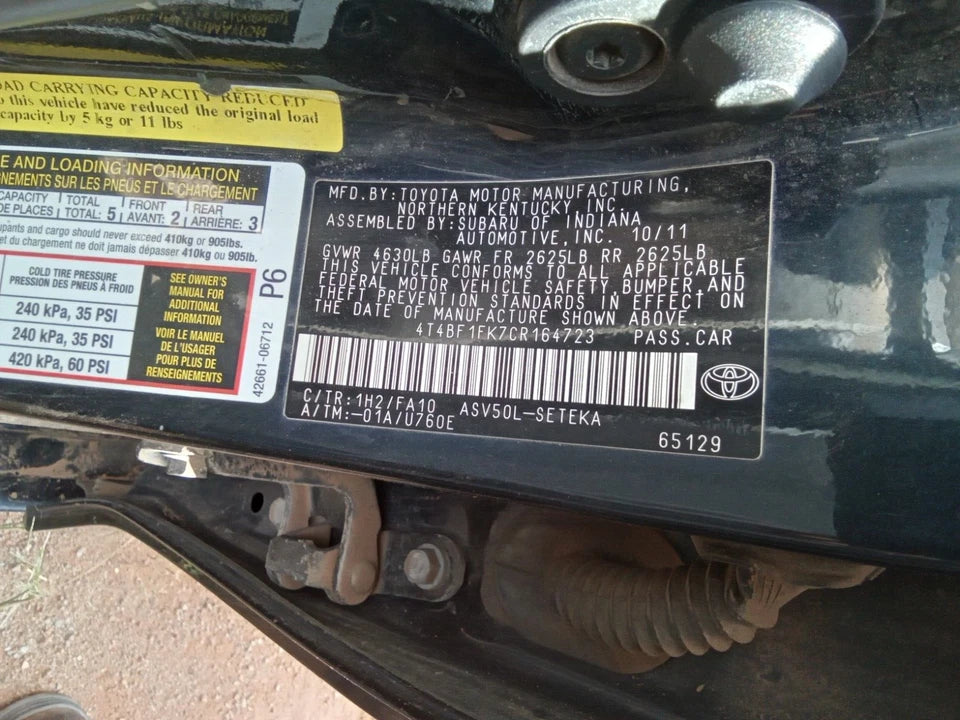 2012 2013 2014 TOYOTA CAMRY FRONT AND REAR LEFT LH SIDE DOORS DOOR SET (2 DOORS)