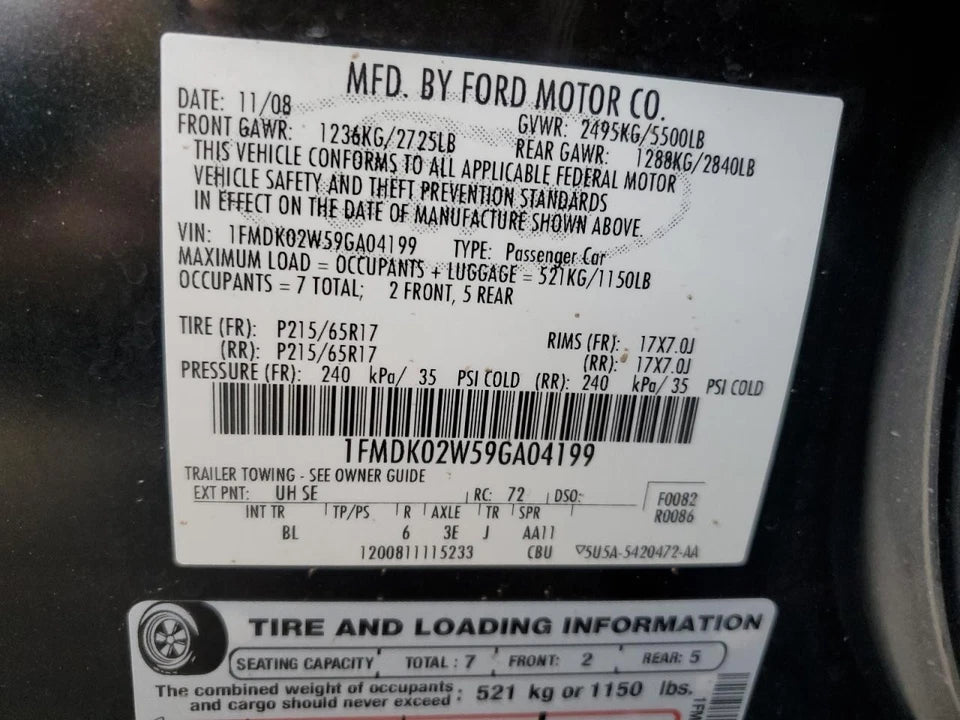 LINCOLN MKZ MKS MKX FORD TAURUS EXPLORER EDGE FLEX 3.5L ENGINE MOTOR W/O COOLER