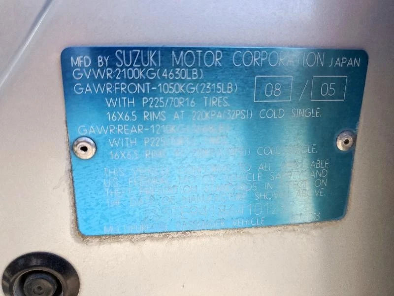 2006 2007 2008 SUZUKI GRAND VITARA 2.7L V6 ENGINE MOTOR ASSEMBLY