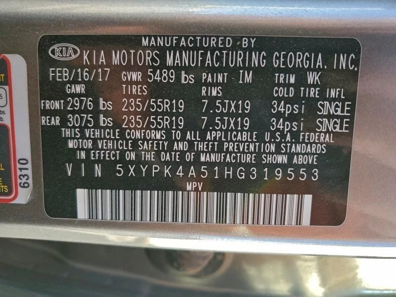 14 15 16 17 18 KIA SORENTO 3.3L V6 ENGINE MOTOR ASSEMBLY VIN 5 & 7 LOW MILE G6DH
