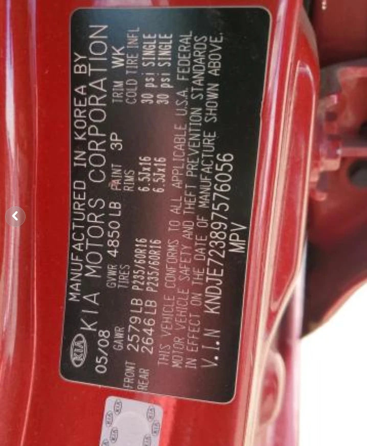 05 06 07 08 09 10 KIA SPORTAGE HYUNDAI TUCSON 2.7L V6 ENGINE MOTOR ASSY VIN 3 &D