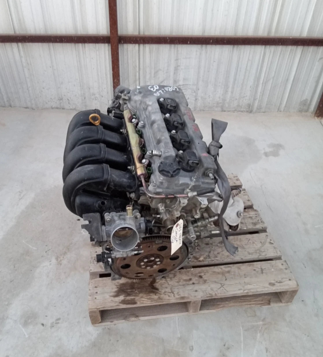 2003 2004 (THRU 04/04) TOYOTA COROLLA 1.8L ENGINE MOTOR ASSEMBLY VIN R 1ZZFE