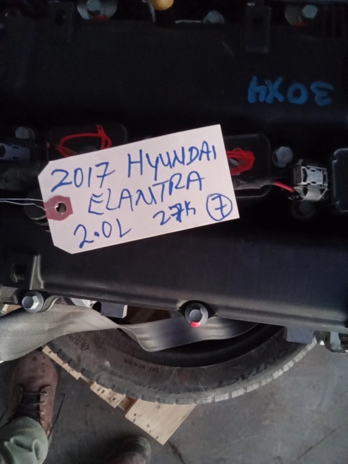 17-19 HYUNDAI ELANTRA 19-21 KONA 19-20 VELOSTER 2.0L ENGINE MOTOR VIN F 27K MIL