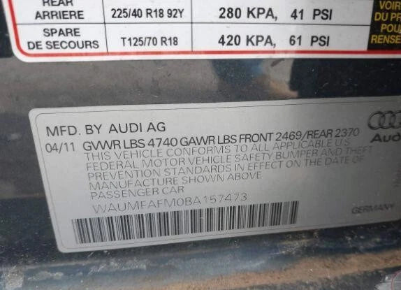 2010 2011 AUDI A3 2.0L AWD 4X4 DUAL CLUTCH DCT AUTOMATIC TRANSMISSION 21K MILES