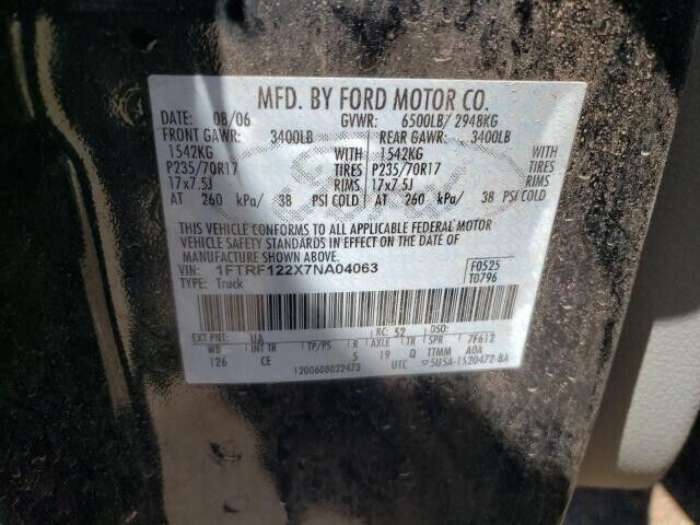 2007 2008 FORD F150 V6 4.2L 4X2 2WD AUTOMATIC TRANSMISSION ASSY 4R75E AT, 6-255